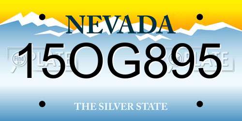 15OG895 Nevada License Plate