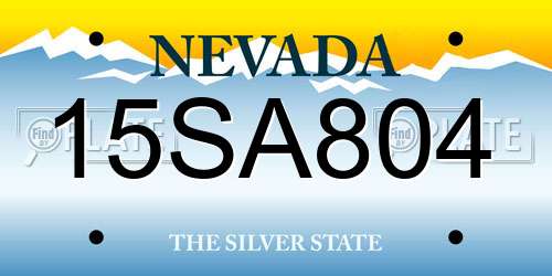 15SA804 Nevada License Plate