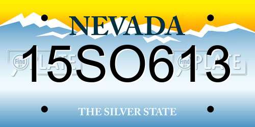 15SO613 Nevada License Plate