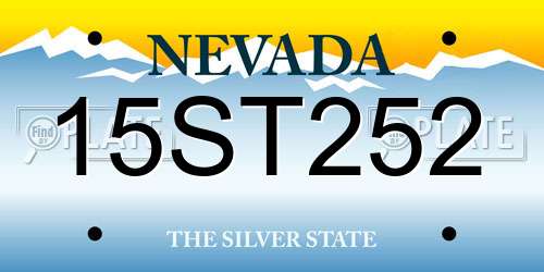 15ST252 Nevada License Plate