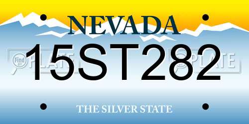 15ST282 Nevada License Plate