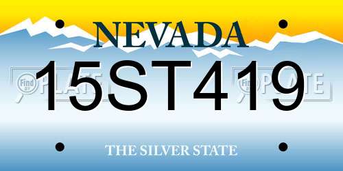 15ST419 Nevada License Plate