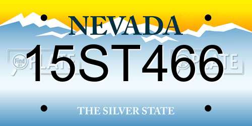 15ST466 Nevada License Plate
