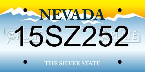 15SZ252 Nevada License Plate