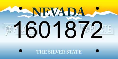 1601872 Nevada License Plate