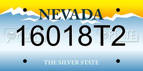 16018T2 Nevada License Plate
