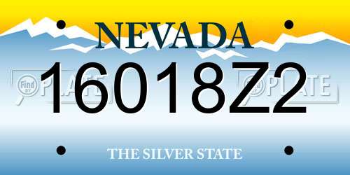 16018Z2 Nevada License Plate