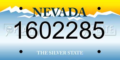 1602285 Nevada License Plate