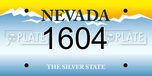 1604 Nevada License Plate