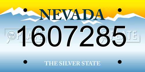1607285 Nevada License Plate