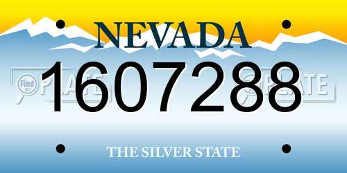 1607288 Nevada License Plate