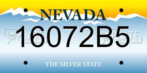 16072B5 Nevada License Plate