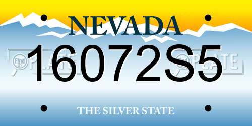 16072S5 Nevada License Plate