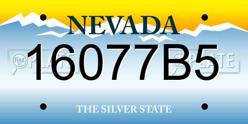 16077B5 Nevada License Plate