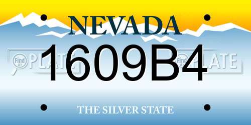 1609B4 Nevada License Plate