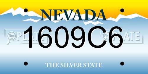 1609C6 Nevada License Plate