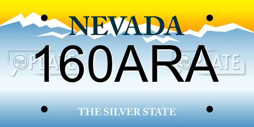 160ARA Nevada License Plate