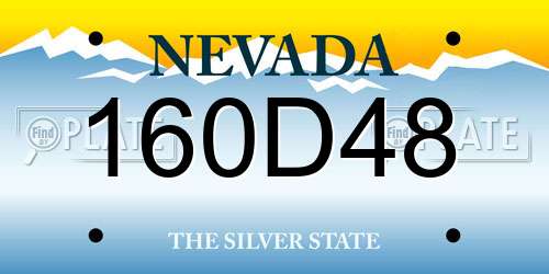 160D48 Nevada License Plate