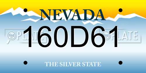 160D61 Nevada License Plate