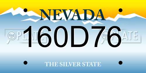 160D76 Nevada License Plate