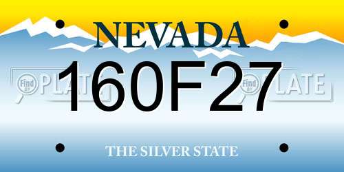 160F27 Nevada License Plate
