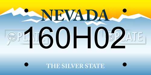 160H02 Nevada License Plate