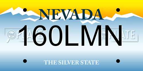160LMN Nevada License Plate
