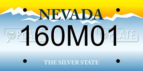 160M01 Nevada License Plate