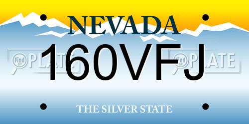 160VFJ Nevada License Plate