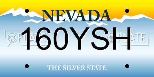 160YSH Nevada License Plate