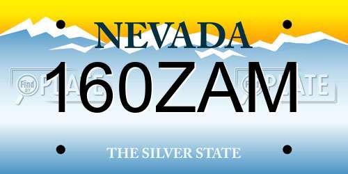 160ZAM Nevada License Plate