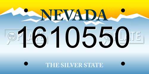1610550 Nevada License Plate