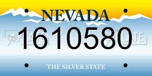 1610580 Nevada License Plate