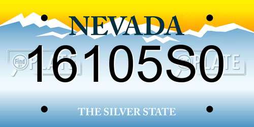 16105S0 Nevada License Plate