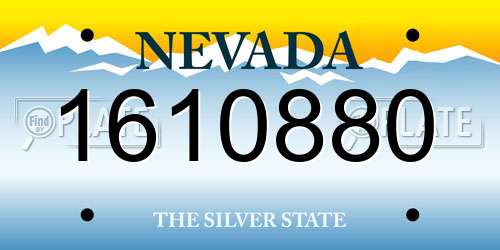 1610880 Nevada License Plate