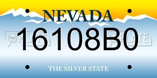 16108B0 Nevada License Plate