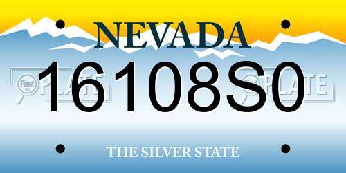 16108S0 Nevada License Plate
