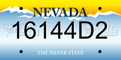 16144D2 Nevada License Plate
