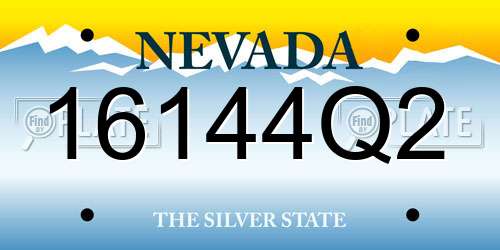 16144Q2 Nevada License Plate