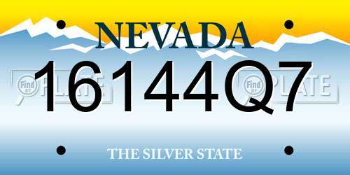 16144Q7 Nevada License Plate
