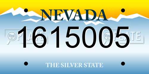 1615005 Nevada License Plate
