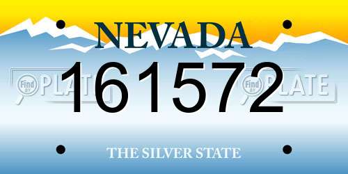 161572 Nevada License Plate