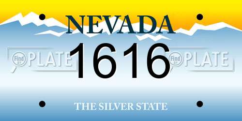 1616 Nevada License Plate