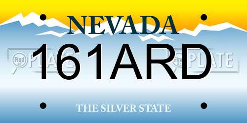 161ARD Nevada License Plate