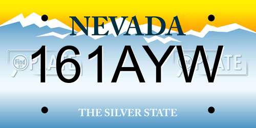161AYW Nevada License Plate