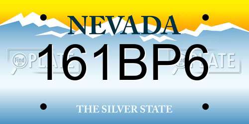 161BP6 Nevada License Plate