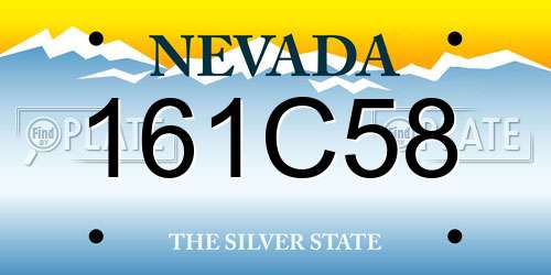 161C58 Nevada License Plate