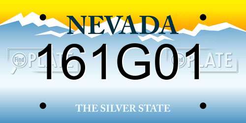 161G01 Nevada License Plate