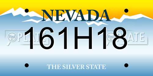 161H18 Nevada License Plate