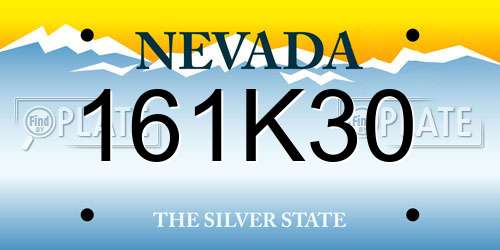 161K30 Nevada License Plate